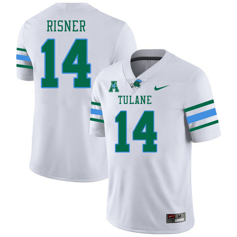 Tulane Green Wave #14 Jack Risner College Football Jerseys Stitched Sale-White